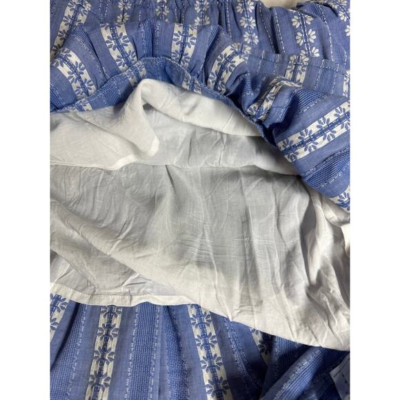 Draper James RSVP Tiered Maxi Dress Smocked Sleeveless with Tie Straps Blue XL - Picture 14 of 16